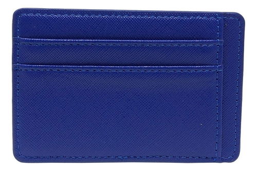 Tarjetero Texturizado De Vinipiel Para Hombre Sarosa Lux Color Azul Diseño De La Tela Vini Piel