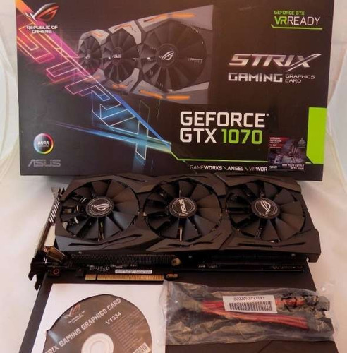 Placa De Vídeo Gtx 1070 Asus Rog Strix 8gb