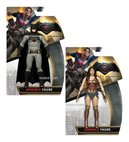 Batman Mujer Maravilla Flexible Figura 14 Cm Dc Bvs Scarlet