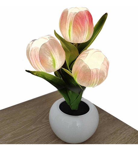 Tulipanes Luz Led Lámpara Escritorio, Decoración,adorno Flor