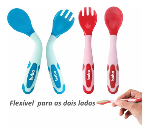 Kit Talher Bebê Introdução Alimentar Flexível Termossensível