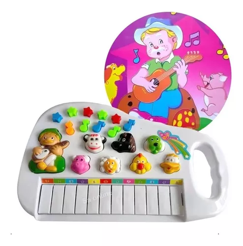 Pianinho Fazenda Teclado Musical Bichos Infantil Sons Top