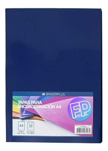 Tapa A4 Poliprop. Encuadernar Espiralar X 50 Color O Cristal Color Azul Marino