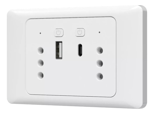 Enchufe Inteligente Doble Con Entrada Usb Y Tipo C