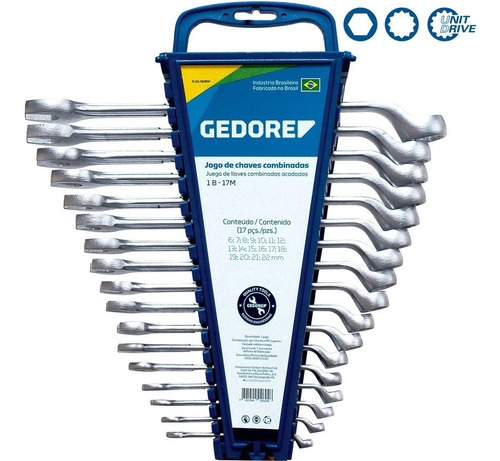 Imagem 1 de 4 de Jogo Chave Combinada Gedore 6 A 22mm 17 Peças 1b-17m