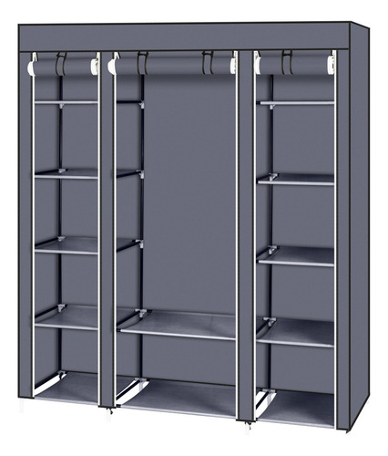5 Niveles Ropero Rack Closet Armable Recamara Organizacion Color Gris