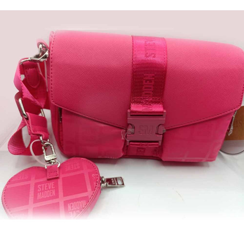 Bolsa Steve Madden Rosa Top Handle | Diseño Moderno Rosa Chicle Lisa Níquel Rosa Chicle