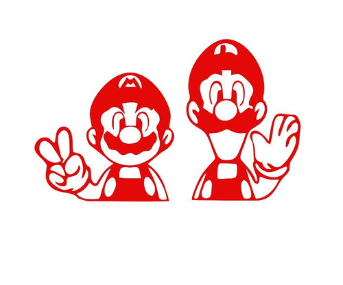 Vinilos Infantil Mario Bros Y Luigi Decorativo Pared 95x60