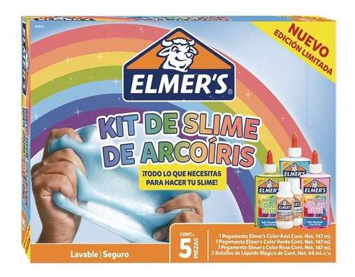 Kit Slime Elmers Arcoiris Completo + 10 Charms De Regalo !!