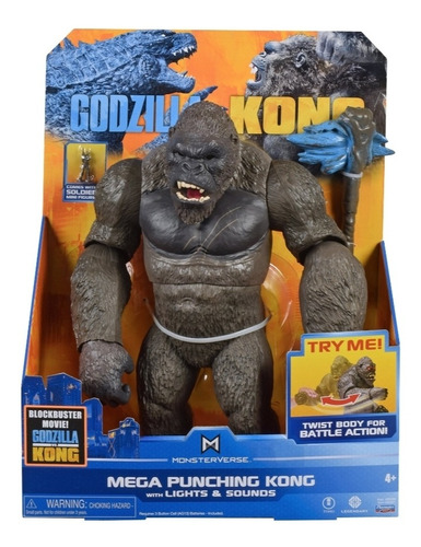 Muñeco Mega Punching Kong 33 Cm Luces Y Sonidos Vs Godzilla