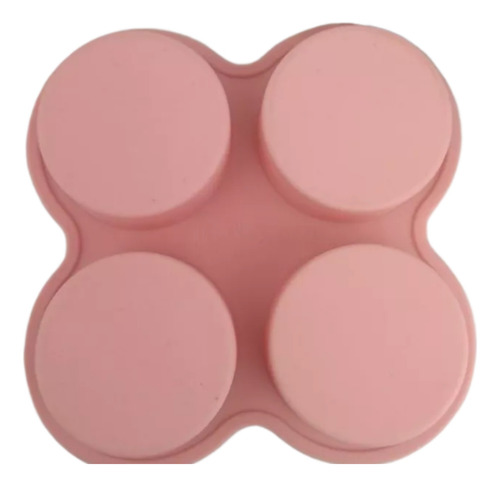 Molde De Silicón Redondo 4 Cavidades, Jabon, Galletas (1 Pz)
