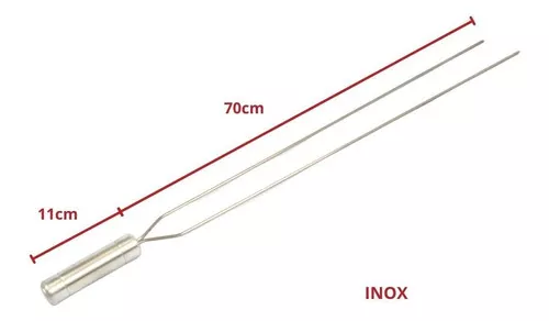 Espeto Duplo Badana Aço Inox 301 - 5 mm - Badana