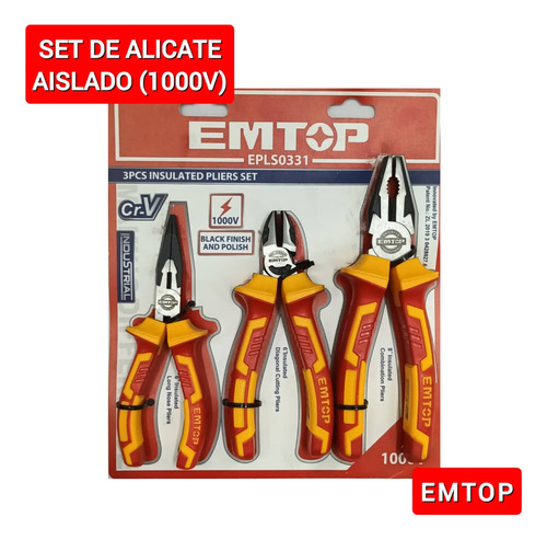 Set De Alicate Aislado (1000v) Emtop Somos Tienda Física 