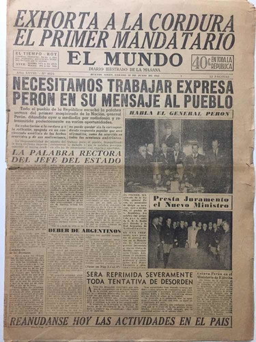 Diario El Mundo 18/06/1955 Completo 12 Páginas