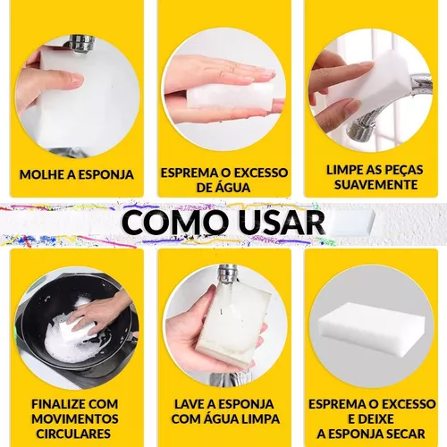 Tan rápido como un flash Asser Hueco Kit 10 Esponjas Magicas Limpeza Melamina Max Clean Clink