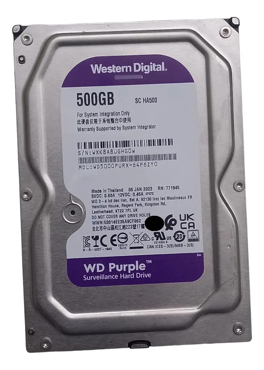 Disco Duro interno Western Digital WD Purple WD5000PURX Purple 500GB violeta oscuro
