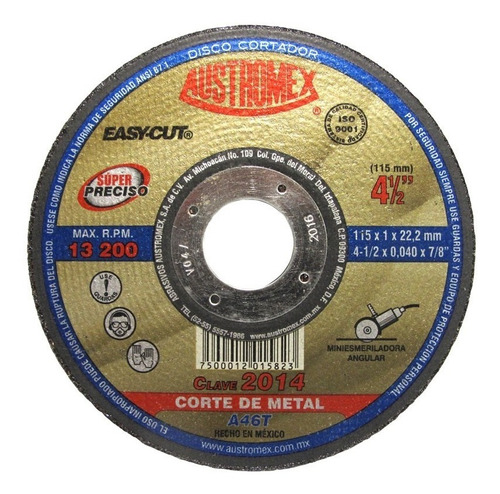 Disco Para Corte Preciso Metal Austromex Easycut 2014