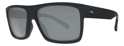 Óculos De Sol Hb Would 2.0 Preto Fosco Lente Espelhado Prata