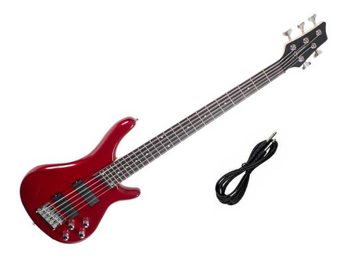 Baixo 5 Cordas Giannini Gb205a Sonicx Metallic Red