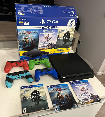 Sony Playstation 4 Slim 1tb + 4 Joysticks + 3 Juegos Fisicos