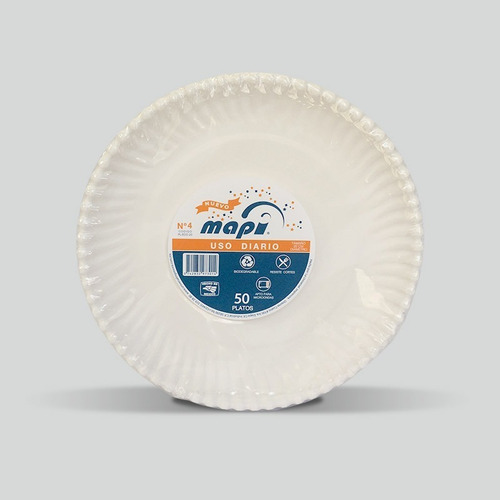 Plato De Cartón Redondo N°4 Mapi® Biodegradable Pl-eco-20