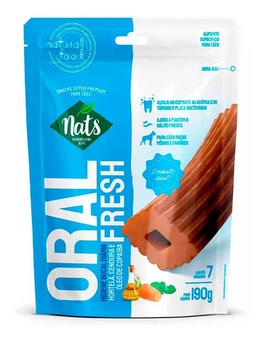 Petisco Oral Fresh Com Hortelã, Cenoura E Óleo De Copaíba Nats 190g