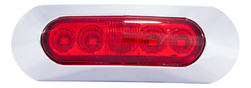 Plafón Lateral Con Lente Rojo 5 Leds 12-24 Volts Tunelight