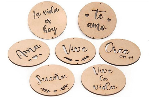 Atrapasueños Con Frases Palabras Fibro Fácil 15cm X5 Oferta!