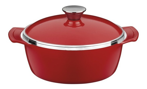 Cacerola Lyon Tramontina Aluminio Forjado 14 Cm Con Tapa Color Rojo