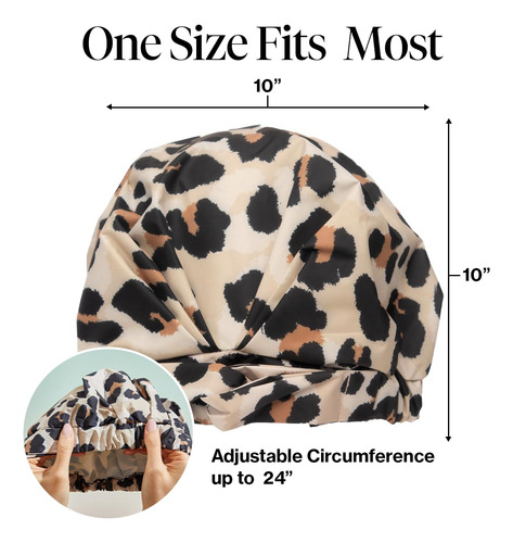 Gorro De Ducha Kitsch De Lujo, Impermeable Y Reutilizable Pa