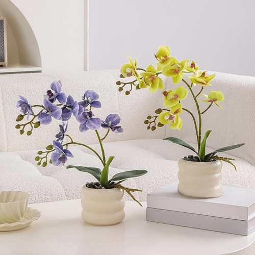 Simulación De Flores Artificiales En Maceta, Púrpura