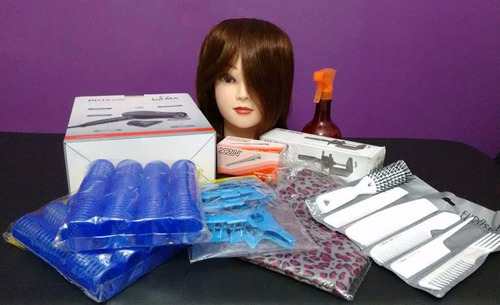 Kit Peluquería Estudiante Secador+cabeza+peines+otros