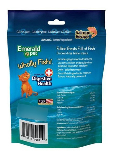 Imagen 2 de 7 de Premios Para Gatos Wholly Fish Digestive Health Emerald Pet