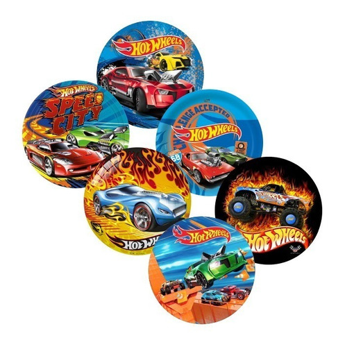 18 Obleas Comestibles 5 Cm Diámetro Hot Wheels