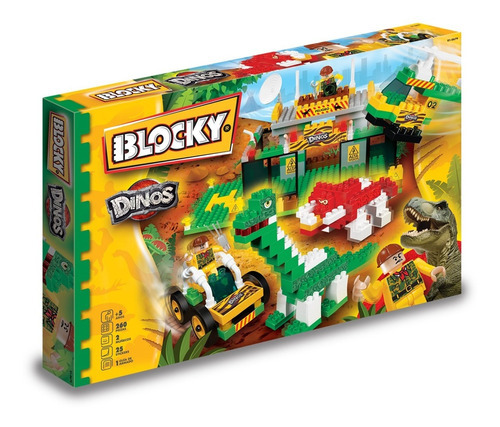 Imagen 3 de 3 de Bloques para armar Blocky Dinos Triceratops y Argentinosaurio 260 piezas en caja