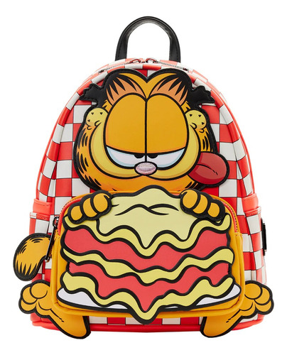 Loungefly X Nickelodeon: Garfield Con Lasagna Mini Mochila Color Rojo