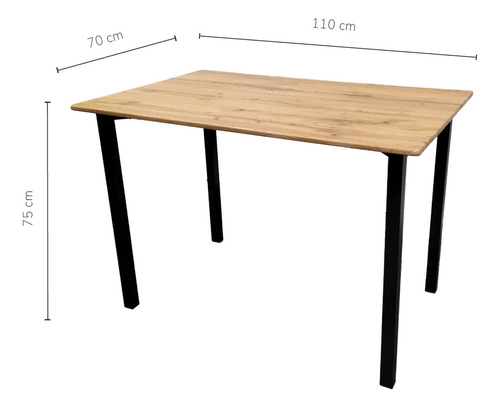 Set Comedor Top Living Mesa Rectangular 110cm Y 4 Sillas Color Café Y Negro