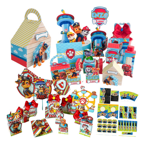 Kits Imprimibles Paw Patrol Deco Candy Cajitas Carrito Logo