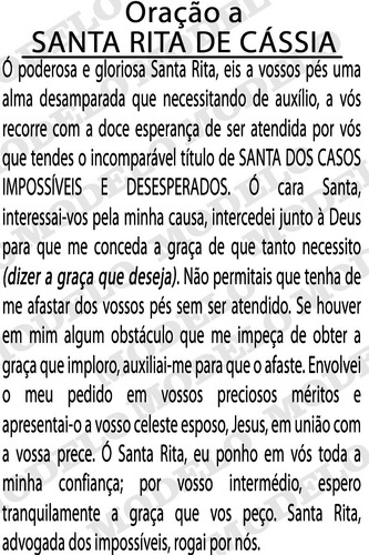 1000 Santinho Milheiro Santa Rita De Cássia Personalize Ore