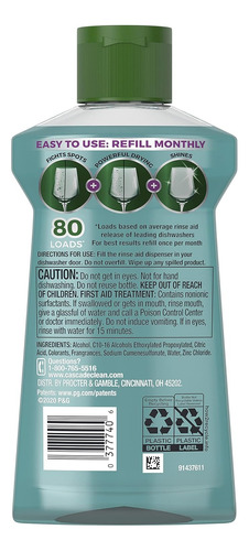 Cascade Platinum 3en1 Abrillantador Para Lavavajillas 250ml
