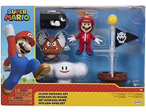 Super Mario Cloud World Diorama - Juego De Figura De Acción