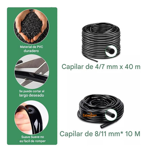 Kit Riego Goteo 40+10 Metros Ahorro Agua 177 Piezas