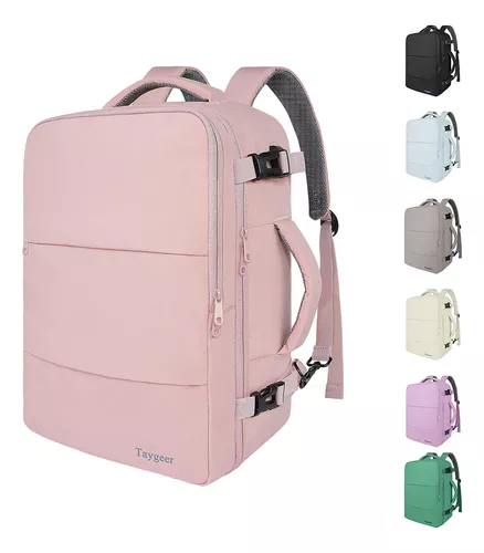  Mochila de viaje grande (2 piezas, rosa y rosa) como artículo  de persona aprobada por vuelo, mochila de transporte de 35 L o 40 L, mochila  para portátil de 16 o
