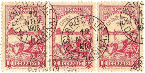 Terno Selo 7 Exposição Nacional 1908 Com Carimbo De Brusque