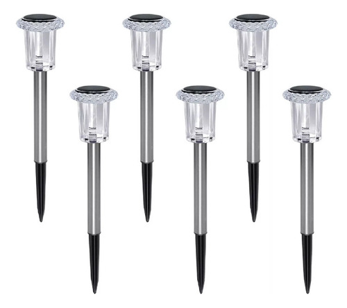 Farol Estaca Pincho Solar De Jardín Luz Led Cálida Volta X 6