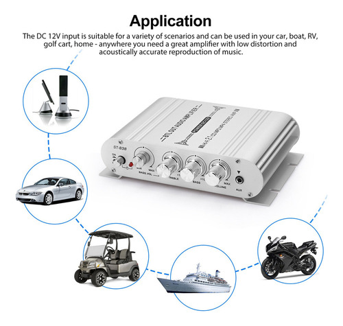 Altavoz Amplificador Estéreo Para Coche Subwoo