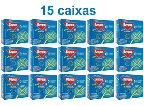 Kit 15 Caixas Repelente Baygon Espiral Contra Mosquitos