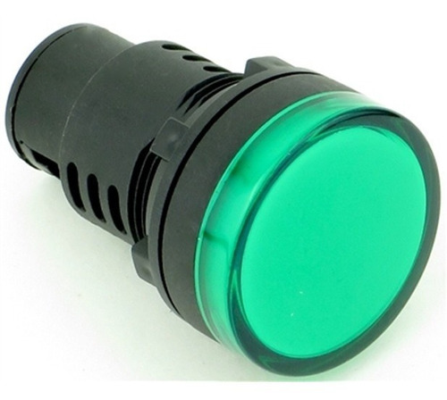 Luz Piloto Led De 30mm Verde En 24v (10 Piezas)