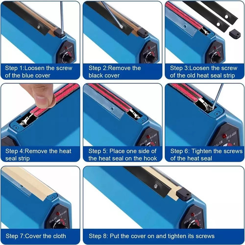 Doremama Resistencia Para Selladora Manual De Impulso 20or30cm 10 Kit
