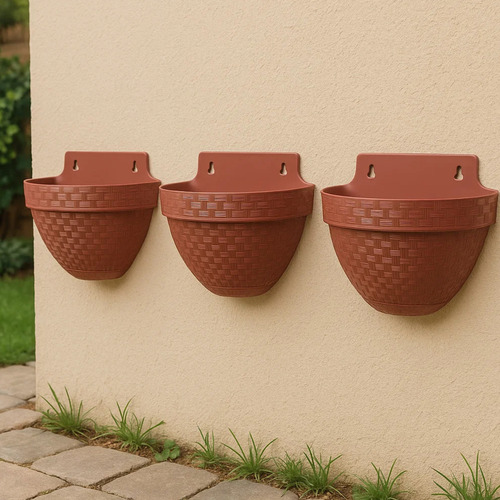 Kit 3 Vasos Meia Lua Jardim Vertical 3 Litros